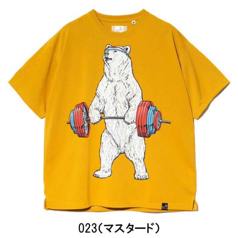 くまころう GO SLOW CARAVAN ゴースローキャラバン Tシャツ Drymix バーベルクマ