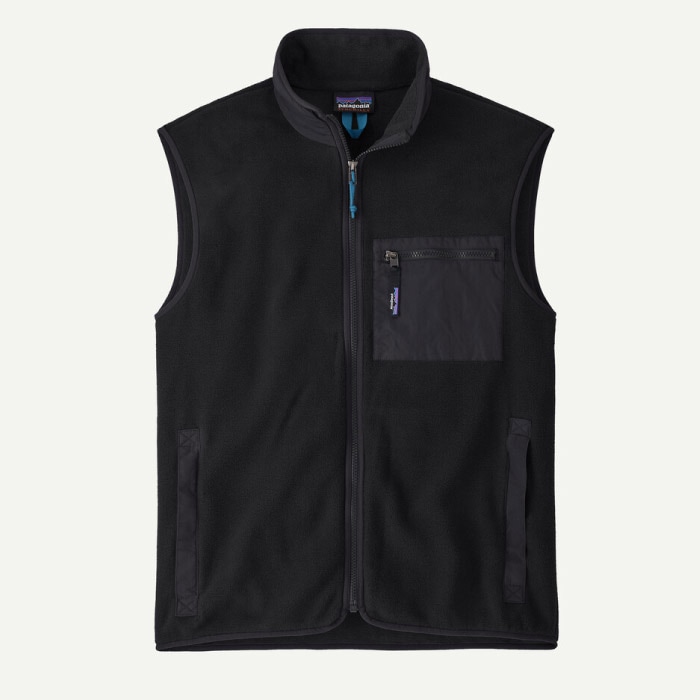 2801 パタゴニア　シンチラ　ベスト　フリース　ロゴ　ゆるだぼ　黒 2801 パタゴニア シンチラ ベスト フリース ロゴ ゆるだぼ 黒 2801