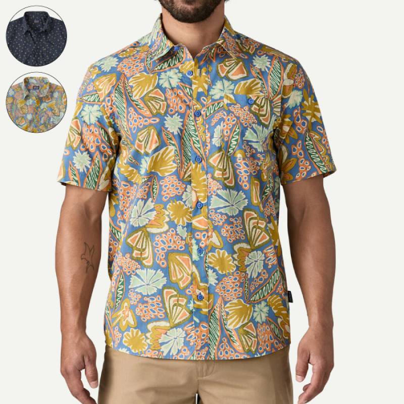 パタゴニア　半袖シャツ　マカオ製 00s patagonia A/C Shirt 灰ベージュ L パタゴニア 半袖 シャツ