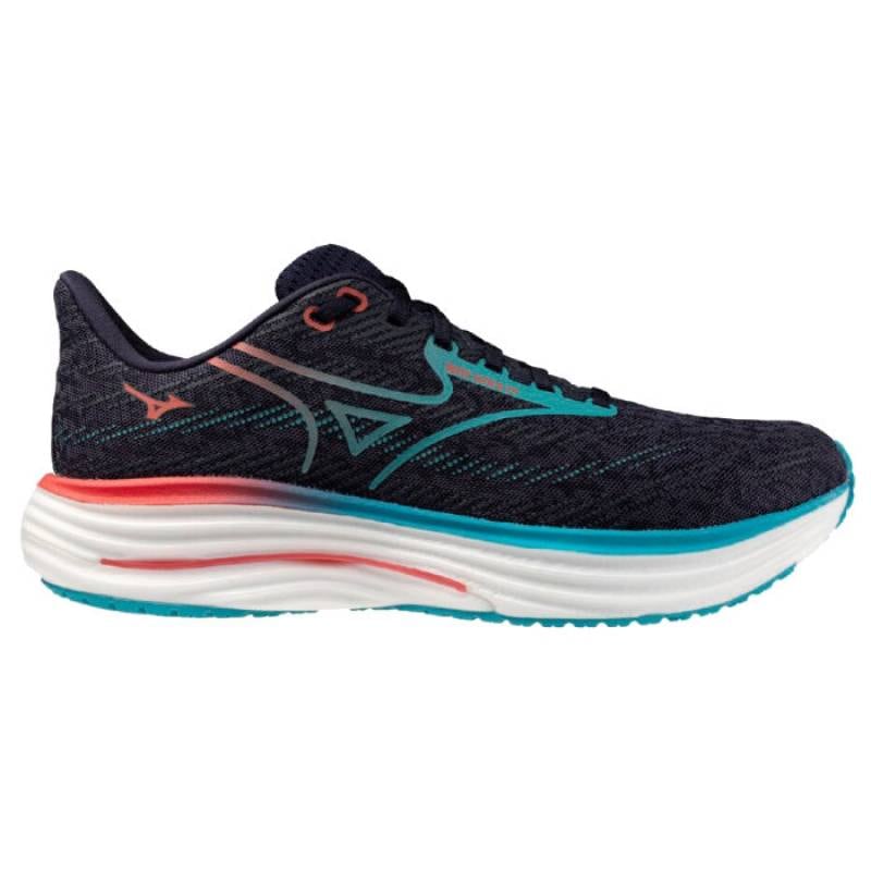Mizuno ミズノ ランニングシューズ ウエーブライダー29 メンズ 2E ダークネイビー/ブルー/ピンク J1GC2503