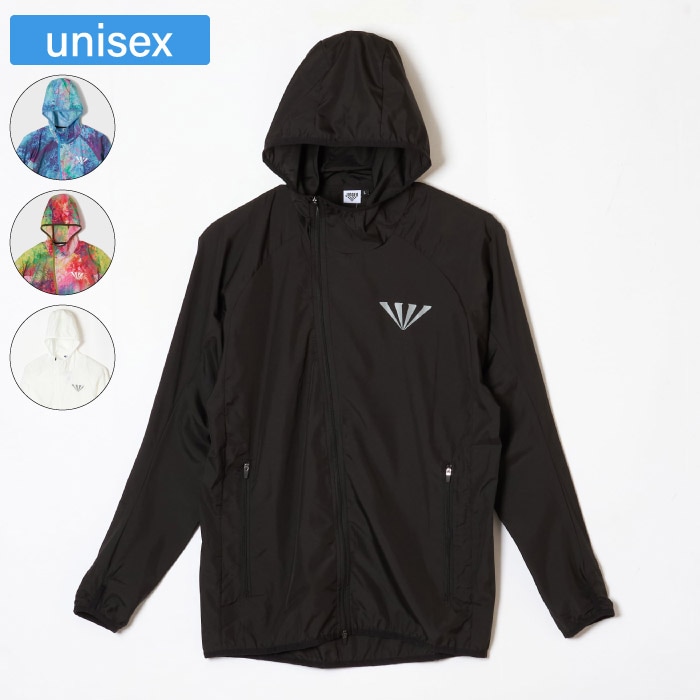 JINGER ユニセックスフーデッドランニングジャケット Sサイズ ブラック JINGER ジンガー ユニセックス フーデットランニングジャケット メンズ