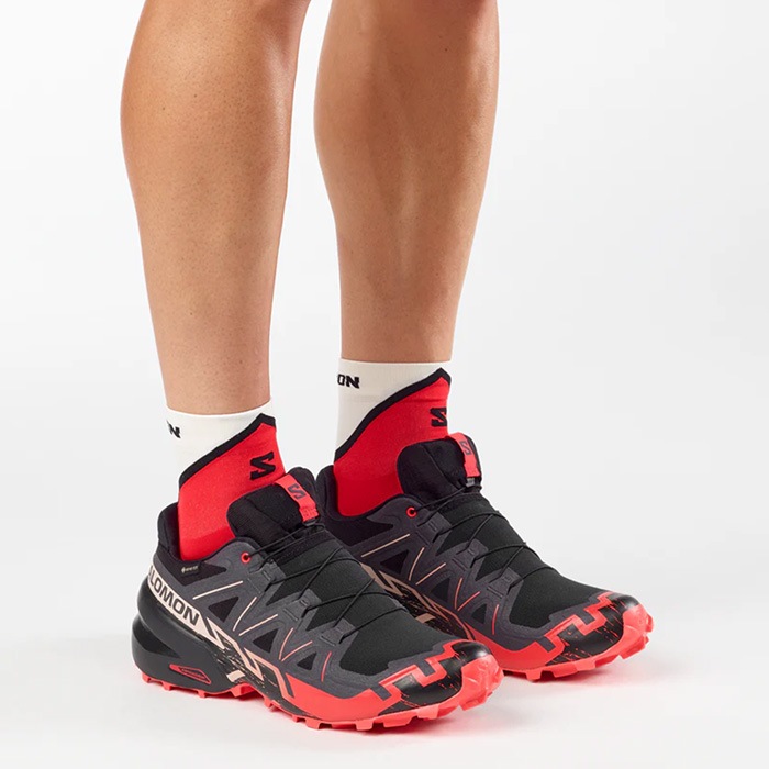 SALOMON サベージ 25,5 レッド 二回ほど使っています。長期保管品 SALOMON サロモン トレイルランニングシューズ SPEEDCROSS 6 GORE-TEX