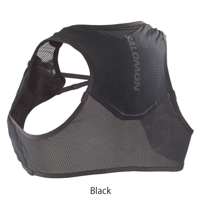 SALOMON ランニングベスト メッシュ ブラック 水筒2本付き SALOMON サロモン ランニングベスト パルス2 ユニセックス ブラック