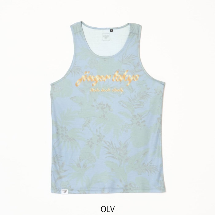 【美品】JINGER 花柄 ランニングタンクトップ シングレット上下セット JINGER】メンズ ランニングタンクトップ【JM-4024/E.GRN】 | JINGER