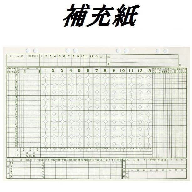 成美堂 セイビドウ 野球 [保存版] 補充用紙 スコアブック 9107