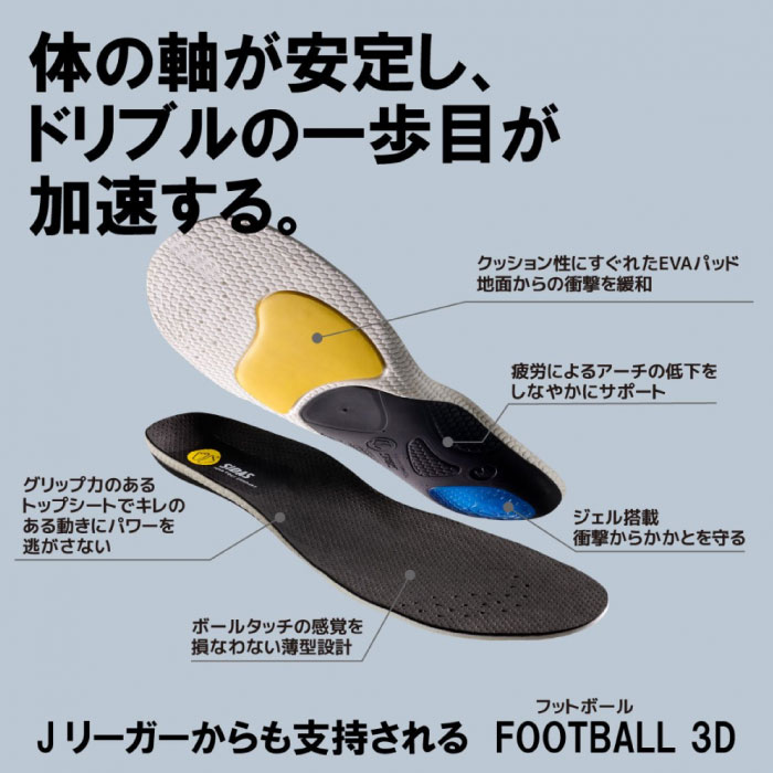SIDAS シダス フットボール3D FOOTBALL3D インソール 中敷 アーチ