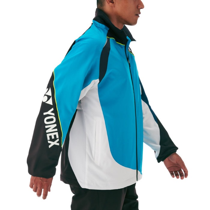 YONEX ヨネックス アウター ユニ裏地付ウィンドウォーマーシャツ 青x黒