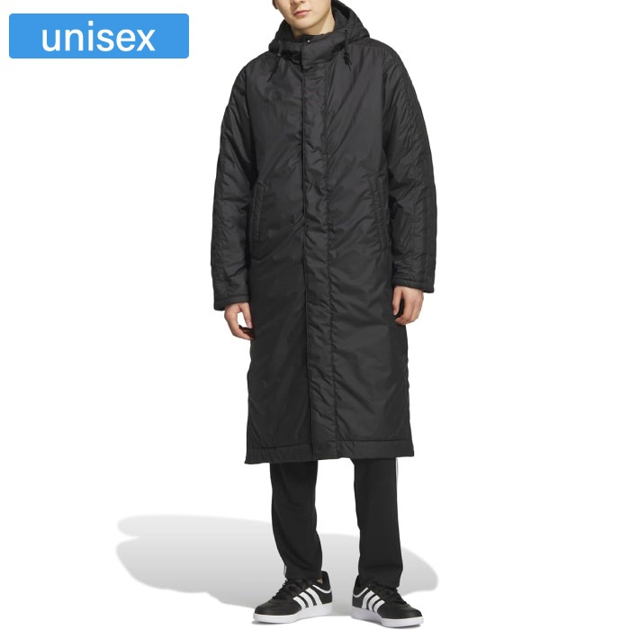 adidas アディダス ベンチコート スリーストライプス ルーズフィット