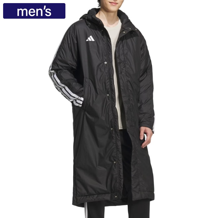 adidas アディダス ベンチコート スリーストライプス ルーズフィット