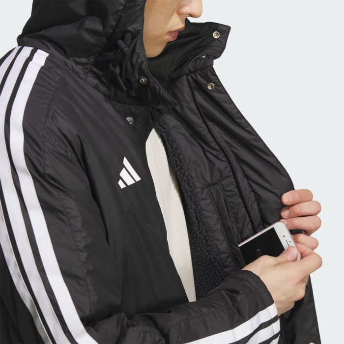 adidas アディダス ベンチコート スリーストライプス ルーズフィット