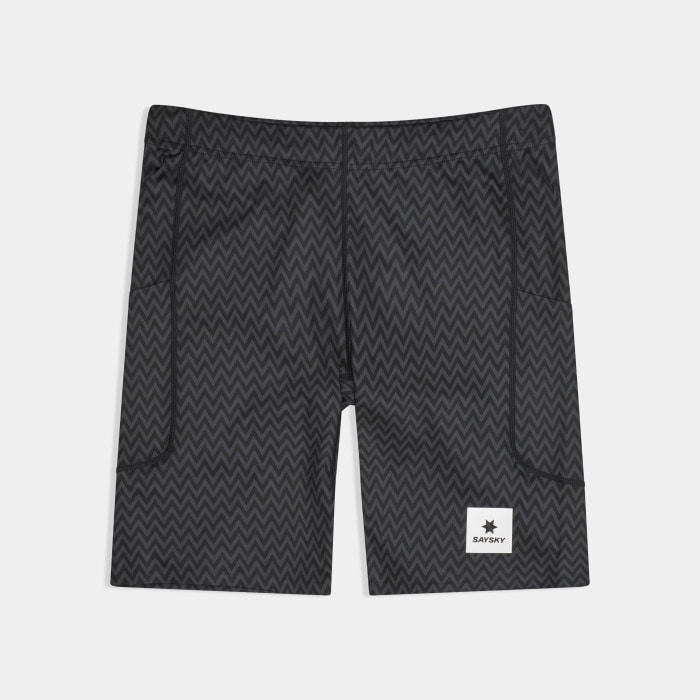 SAYSKY ブラック タイツ SAYSKY セイスカイ メンズ ランニングタイツ Zig Zag Combat+ Short