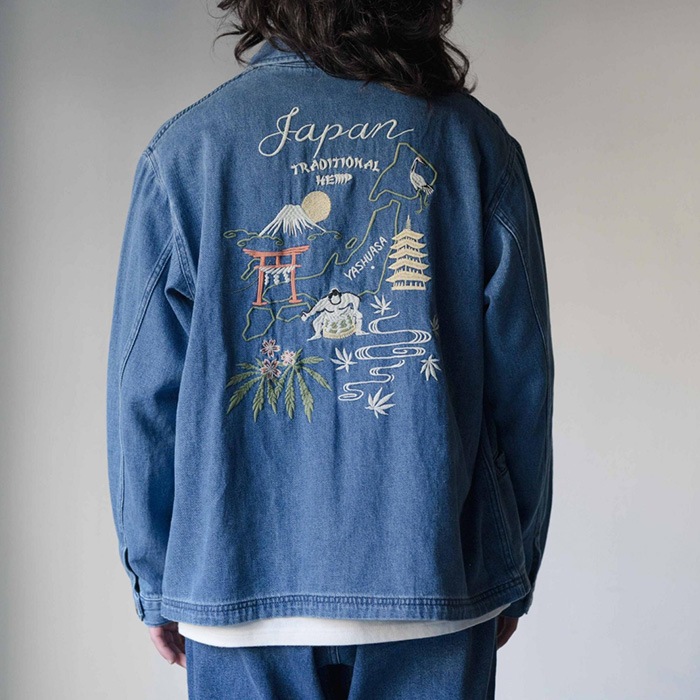 GO HEMP ゴーヘンプ アウター JAPAJAN ユニセックス ブルー GHJ6184VTU