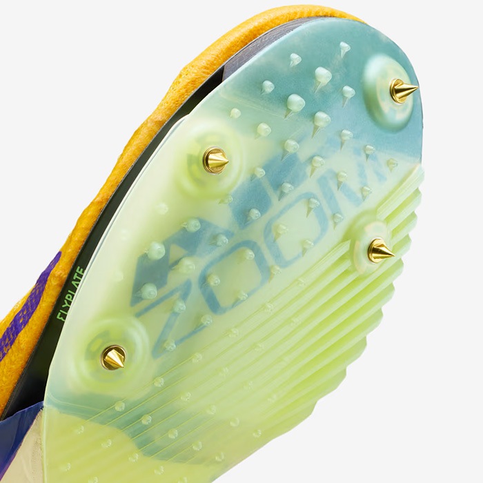 ★希少★未使用★タグ付★ NIKE ナイキ 軟式少年用 新品タグ付き 新品 左 NIKE ナイキ 陸上スパイク ビクトリー 2 イエロー/パープル/オレンジ