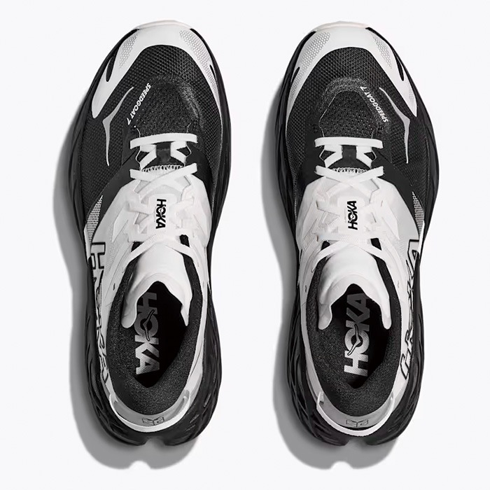 27インチ　トンボ　ホワイト/ブラック　美品 HOKA ホカ トレイルランニングシューズ SPEEDGOAT 7 メンズ ブラック