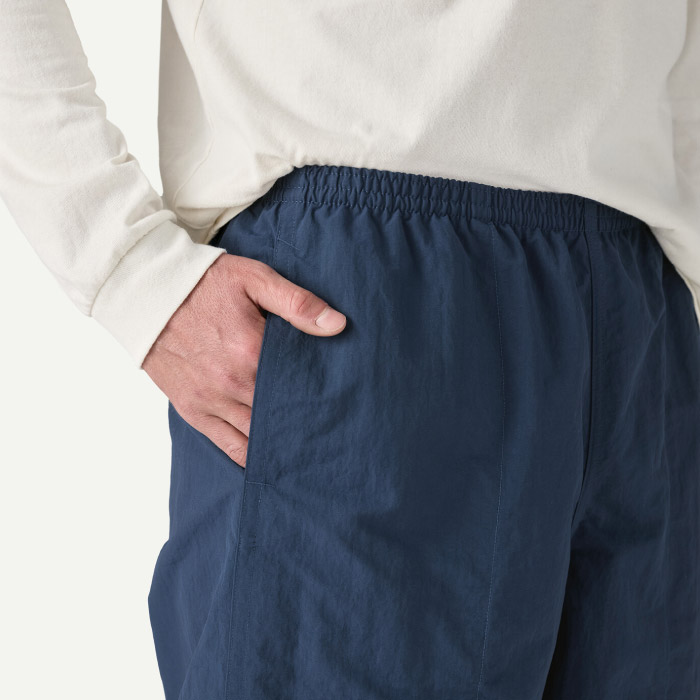 コロンビア製 patagonia 紺色 旧バギーズパンツ 半円フラップ ラウンド パタゴニアバギーズロングパンツ