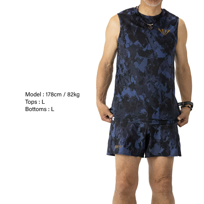 【JINGER】ノースリーブシャツ&パンツ Sサイズ☆メンズ/ユニセックス 上下セット】 JINGER ジンガー ランニング ノースリーブシャツ マルチ