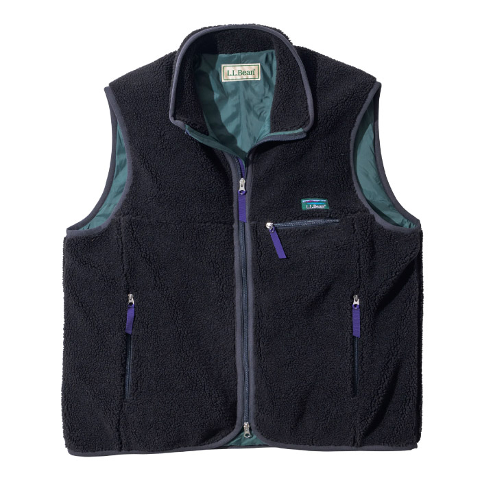 Champion フリースベスト Lサイズ ネイビー/パープル L.L.Bean エルエルビーン メンズ トップシャム・ボア・フリース
