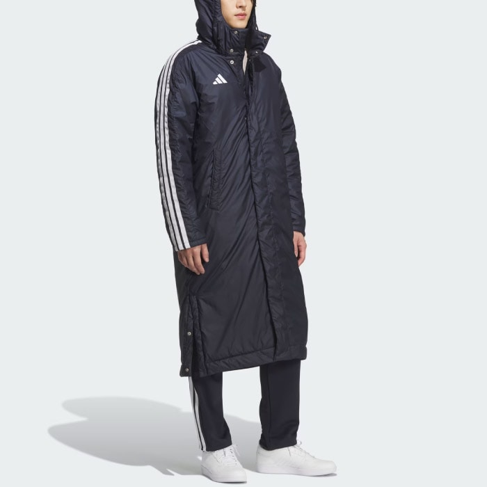 adidas アディダス ベンチコート スリーストライプス ルーズフィット
