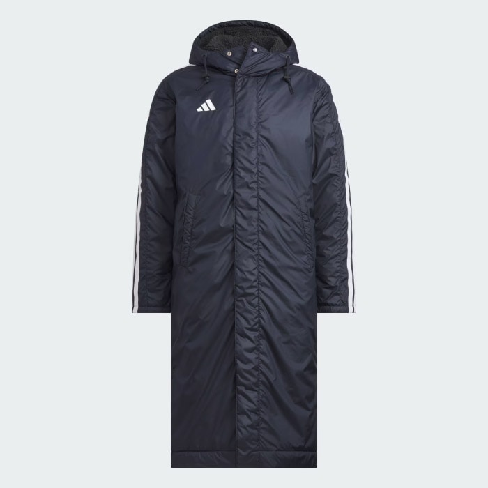 極美品✨adidas アディダスフード付きロングベンチコートL ボア　ブラック黒 adidas（アディダス） メンズ ロング ボアコート チーム 部活 ロング