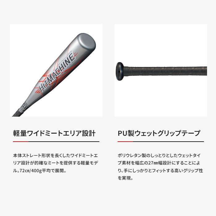 ZETT ゼット 野球バット 小学生軟式FRP製バット ヒットマシン シルバー
