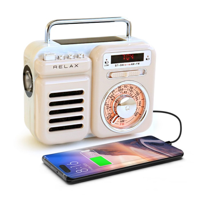 RELAX マルチレトロラジオ 多機能 防災ラジオ ライト SOSアラーム