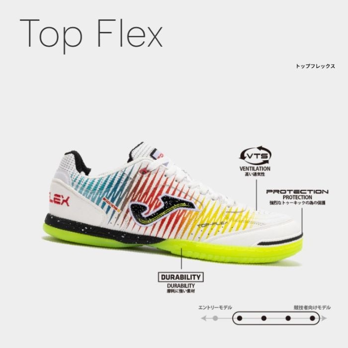 TOP-FLEX フットサルシューズ ホワイト JOMA ホマ フットサルシューズ TOP FLEX 2602 BLANCO INDOOR トップ