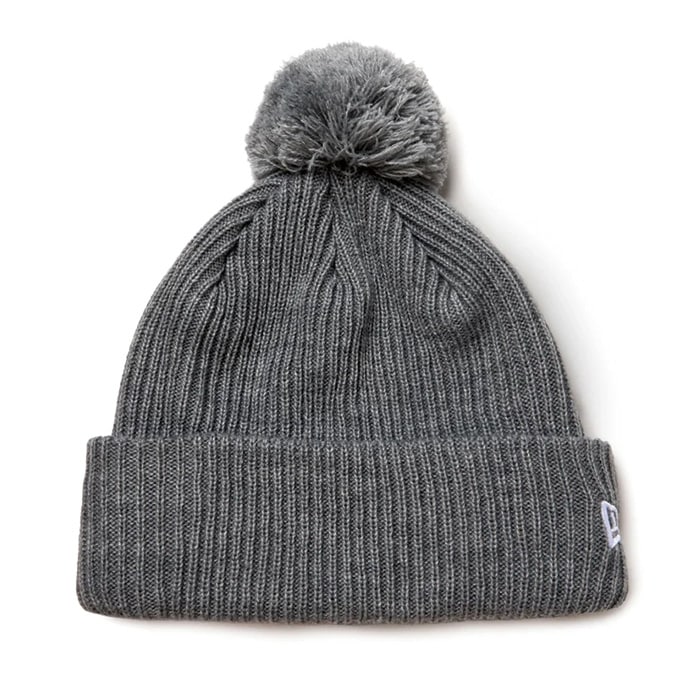 NEW ERA ニューエラ ニットキャップ ポンポンニット リブヘザーグレー