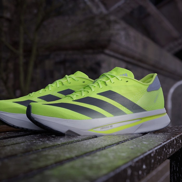 adidas Adizero ランニングシューズ ブラック/ライム adidas アディダス ADIDAS/メンズ マラソン ランニングシューズ