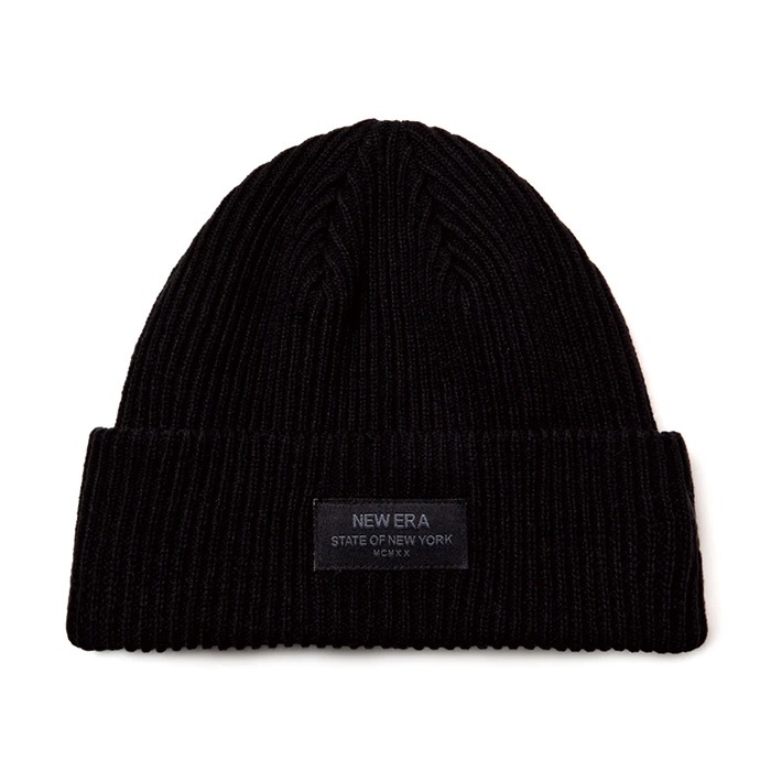 NEW ERA ニューエラ ニットキャップ リブ カフニット Black Patch