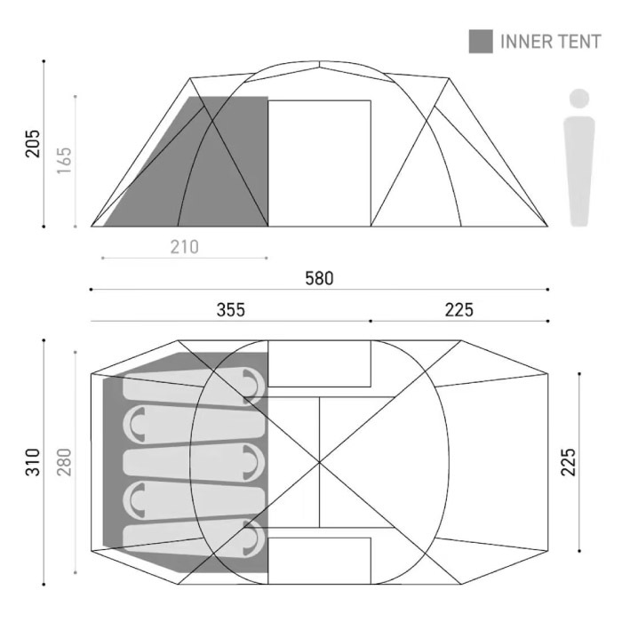 muraco ムラコ ZIZ TENT SHELTER GREY 2ルームテント シェルター 最大5