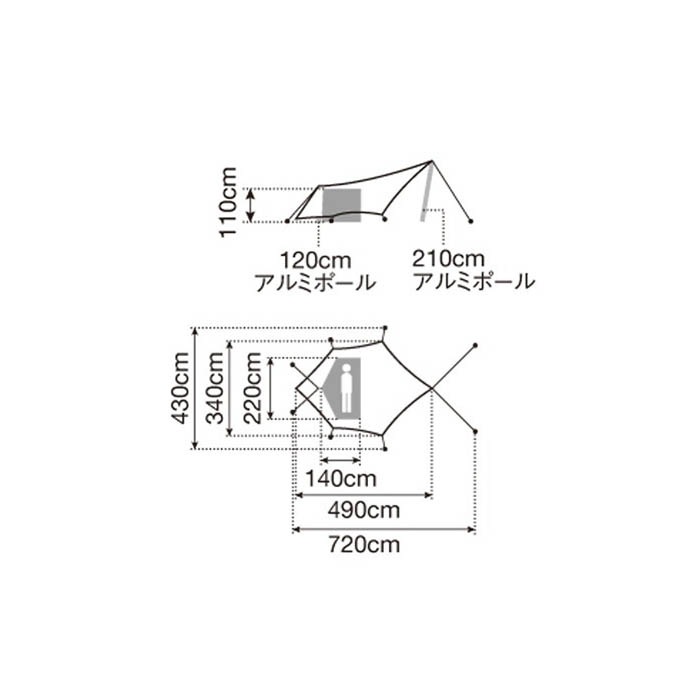 snow peak スノーピーク ヘキサイーズ 1 [1人用] テント タープ ソロ
