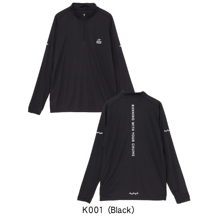 CHUMS チャムス ランニングハーフジップロングスリーブTシャツ ユニ