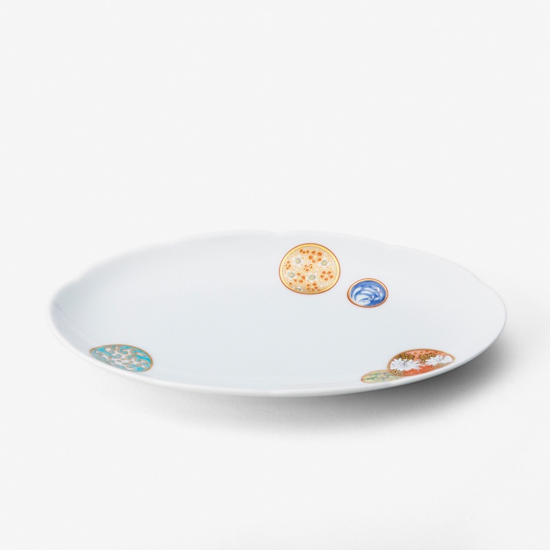 寿赤絵 花型トレイ