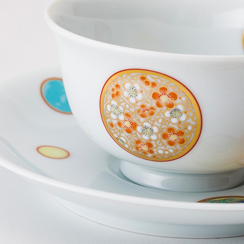 寿赤絵 ペア碗皿