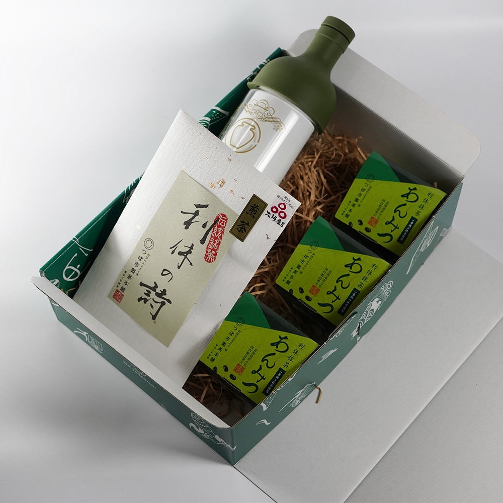 【フォロワー様またはリピーター様】専用・緑+茶セット≪特割特価≫ フィルターインボトル 特選利休の詩 利休抹茶あんみつ3個