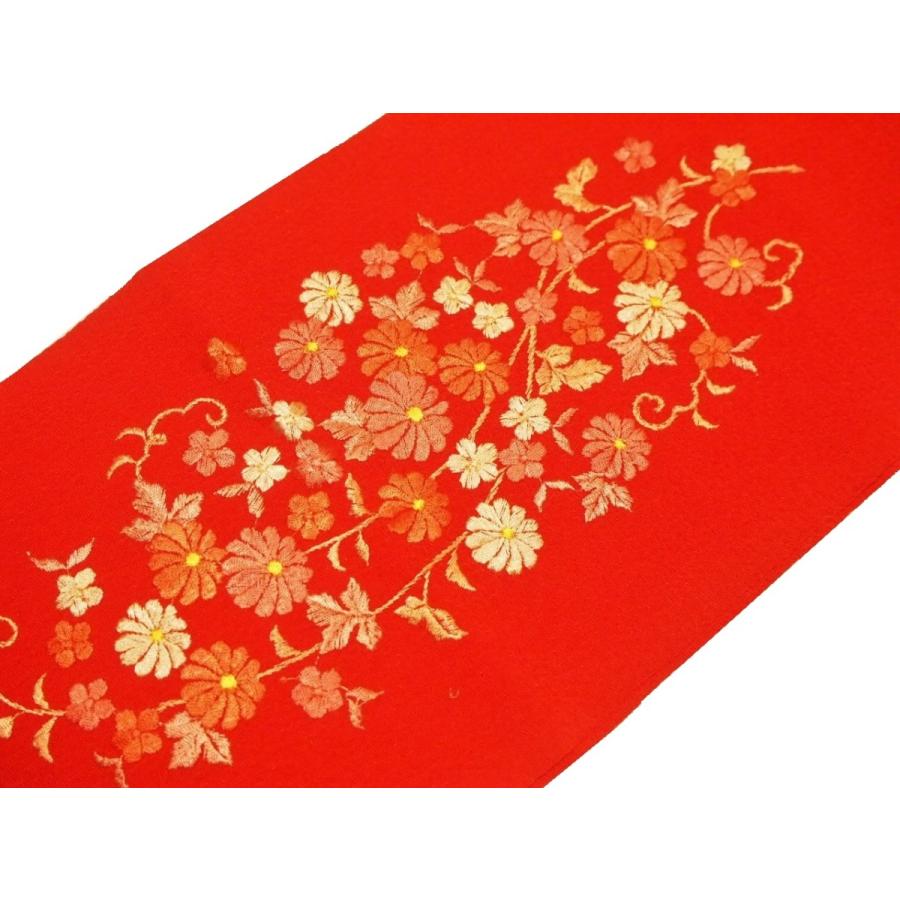 【正絹】刺繍　半襟 半衿 刺繍 彩小径 シルエーヌ 日本製 白 金 sin8214-bob13 着物