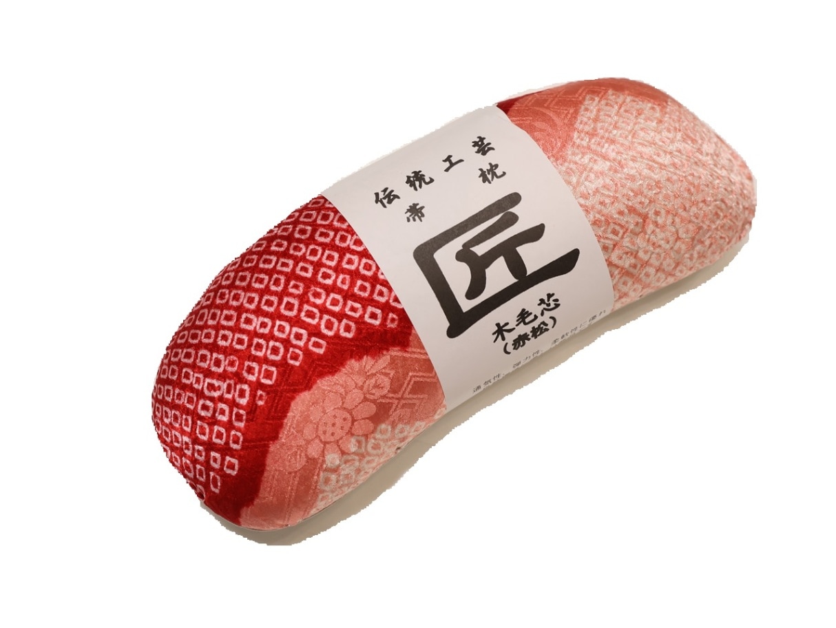 柄物帯枕「赤色とピンク色の地に絞りの鹿の子模様」 | 和装着付け小物