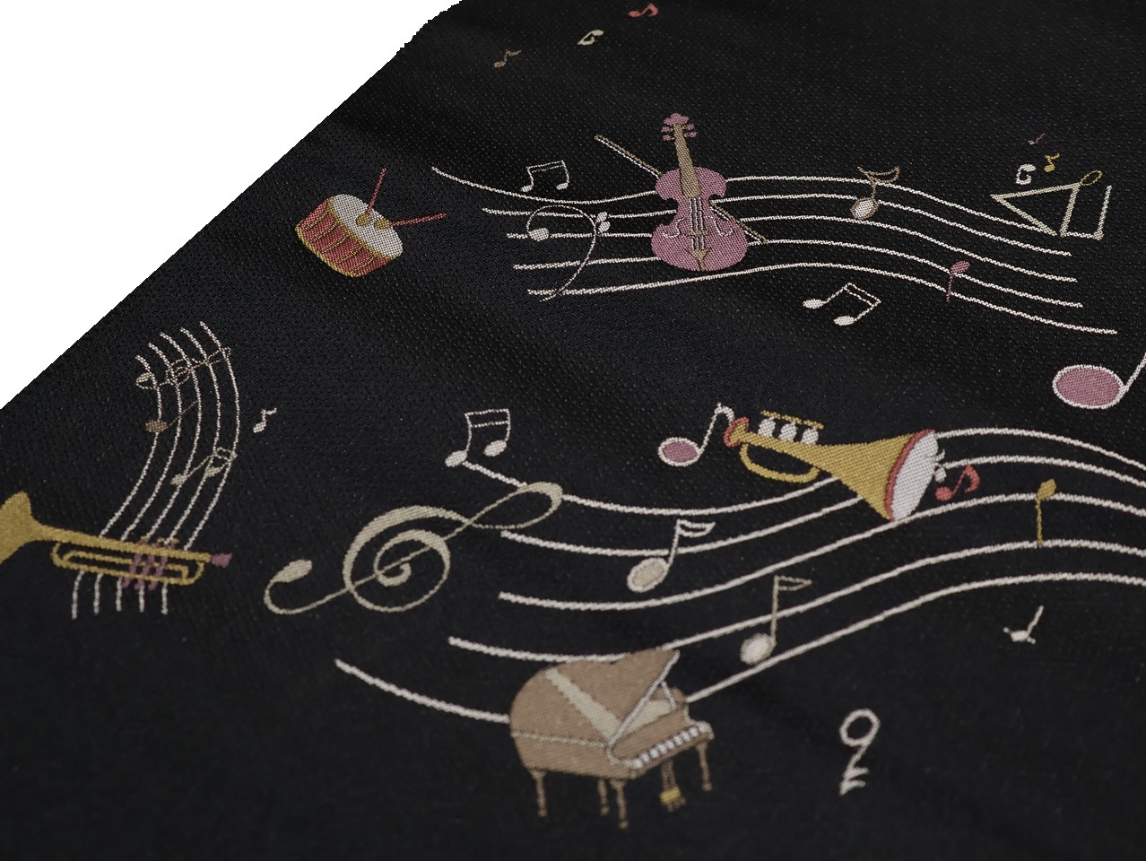 猫と音符の名古屋帯正絹未使用　最終金額 猫と音符の名古屋帯正絹未使用 猫と音符の名古屋帯正絹