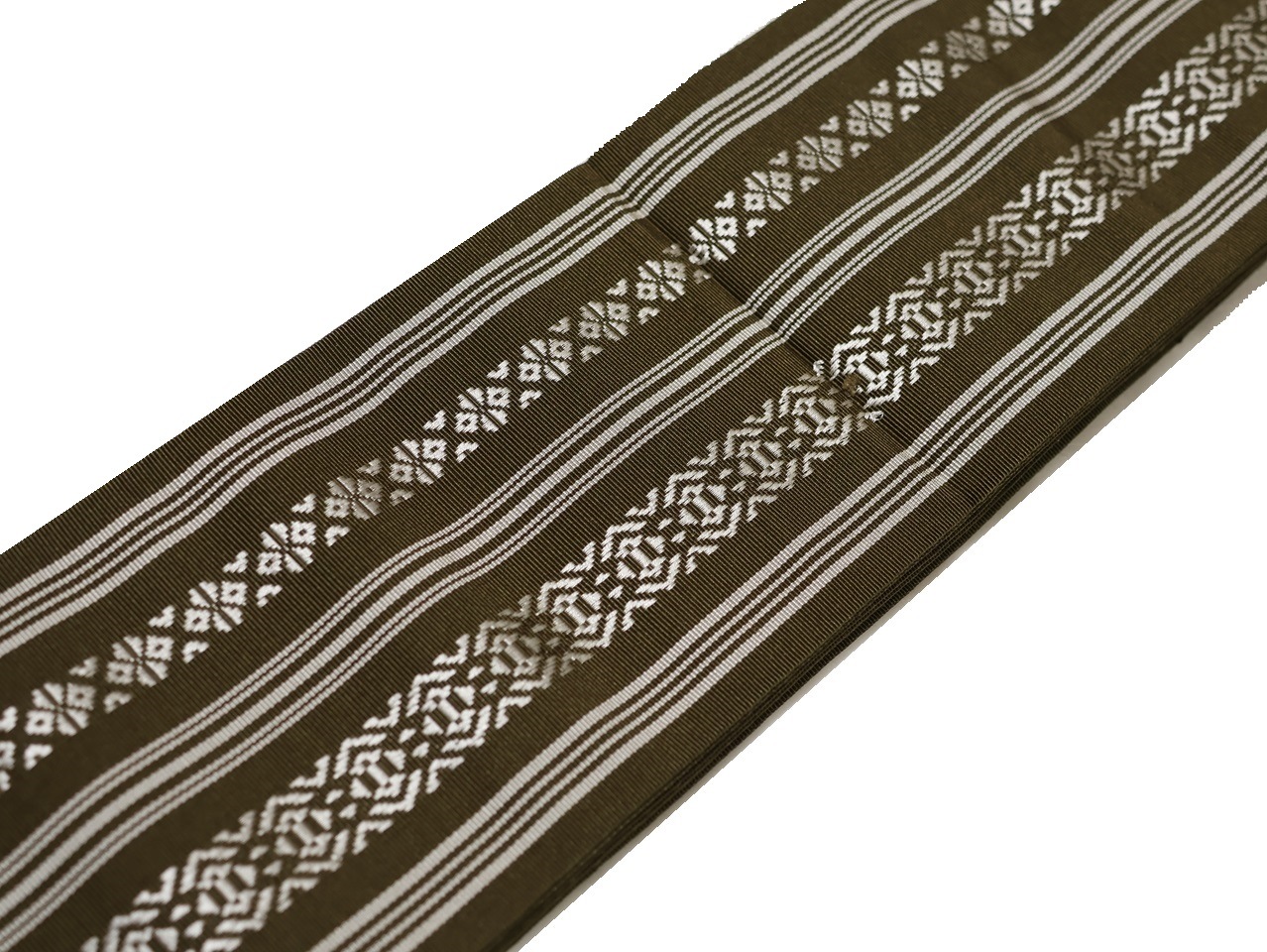 正絹博多織角帯「灰ウグイス茶色の地に博多献上模様」 | 帯,帯(角帯