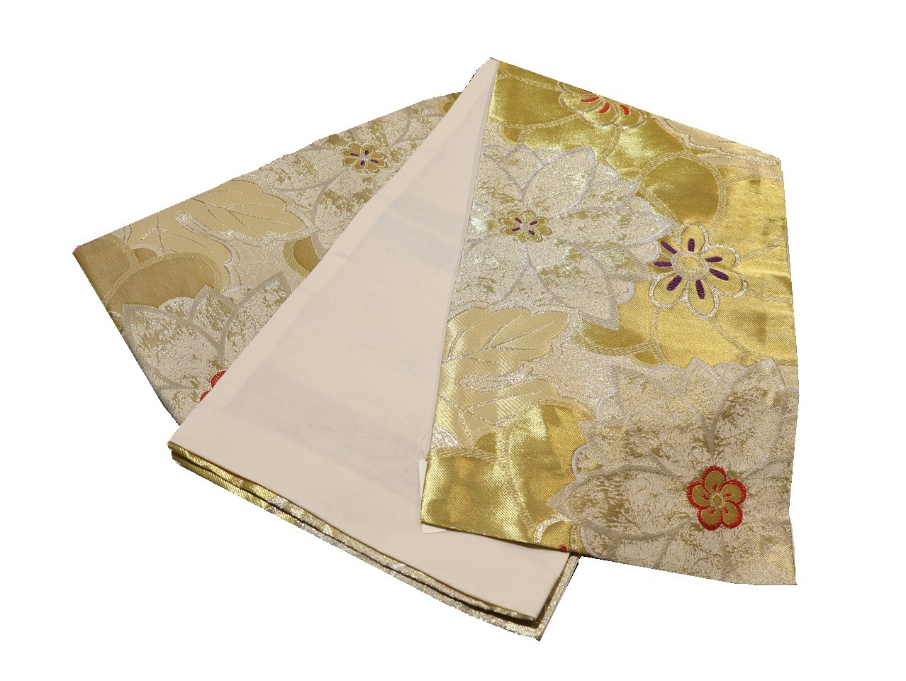 ポリエステル袋帯「金色の地に花」 | 帯,帯(袋帯) | 新宿津田家 