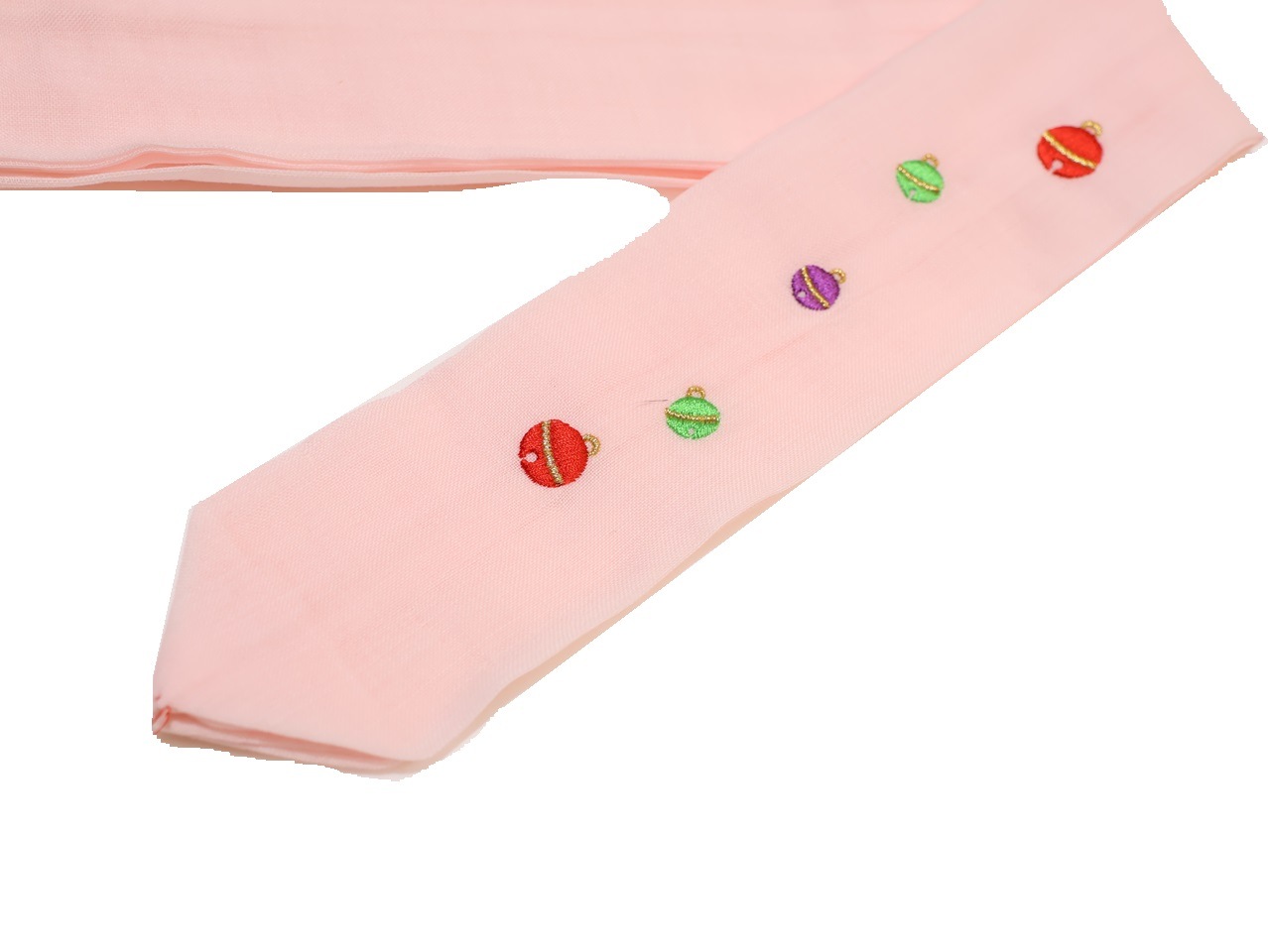 モスリン腰紐「ピンク色の地に鈴の刺繍」 | 和装着付け小物,腰紐