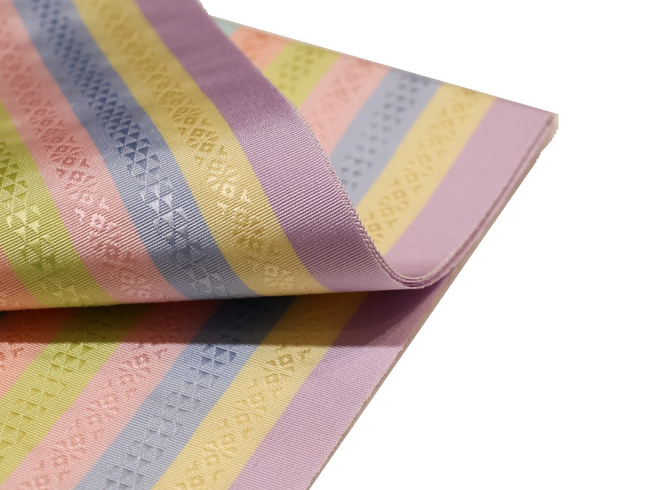 正絹博多織伊達締め(厄除け)「薄紫色、クリーム色、薄青色、ピンク、黄