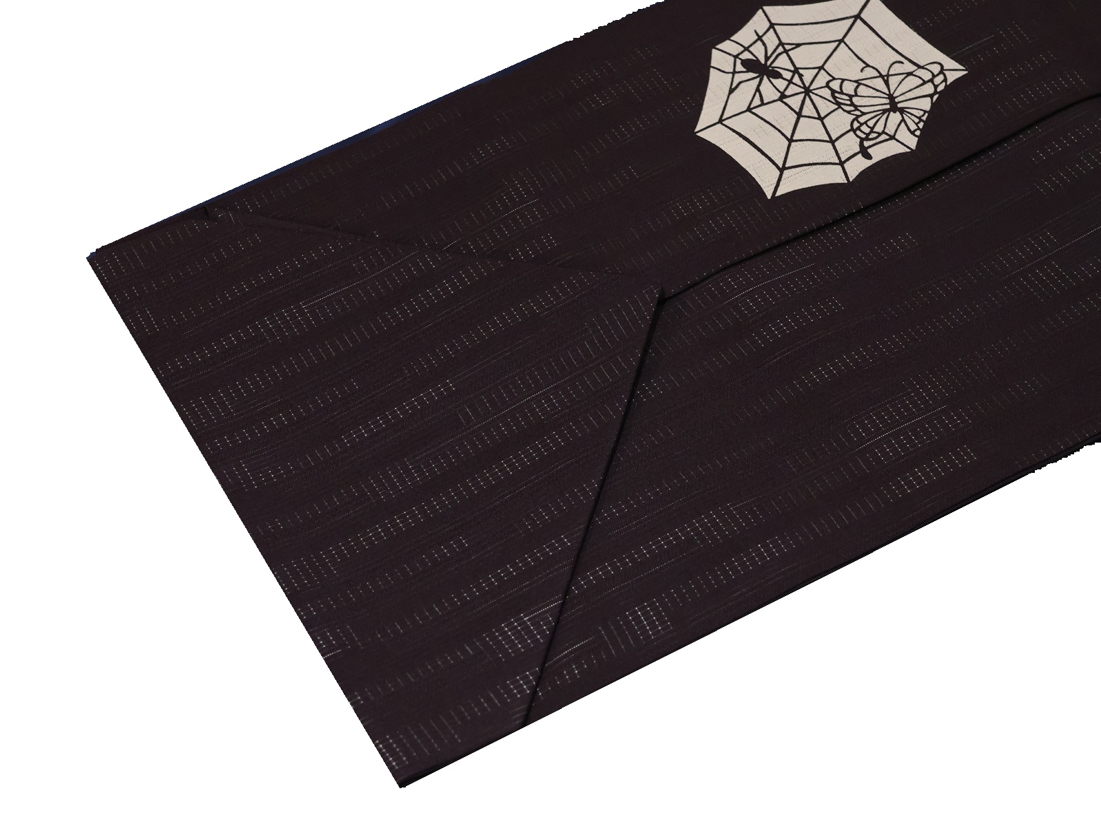 夏物正絹名古屋帯「茄子紺色の地にコウモリ、クモの柄」 | 帯,帯