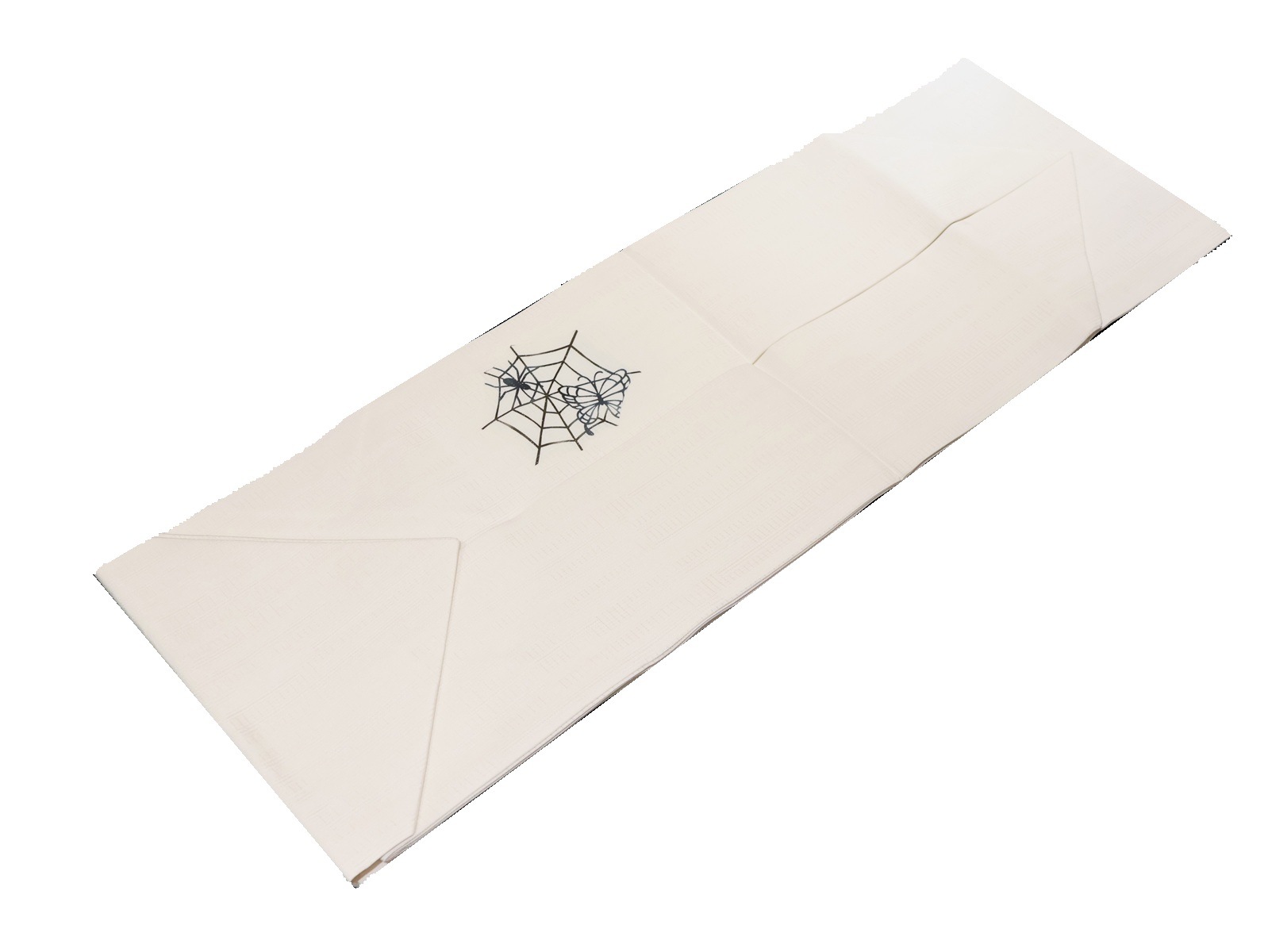 夏物正絹名古屋帯「白色の地にコウモリと蜘蛛の巣」 | 帯,帯(夏物