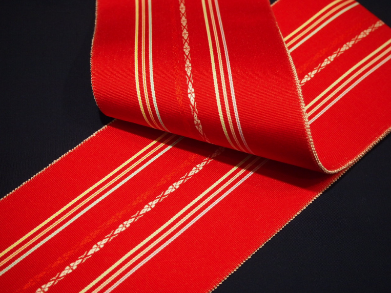 伊達締め 長尺 白色 博多織 長め LLサイズ 本場筑前 正絹 伊達〆 オフホワイト 正絹 博多織 伊達締め 長尺