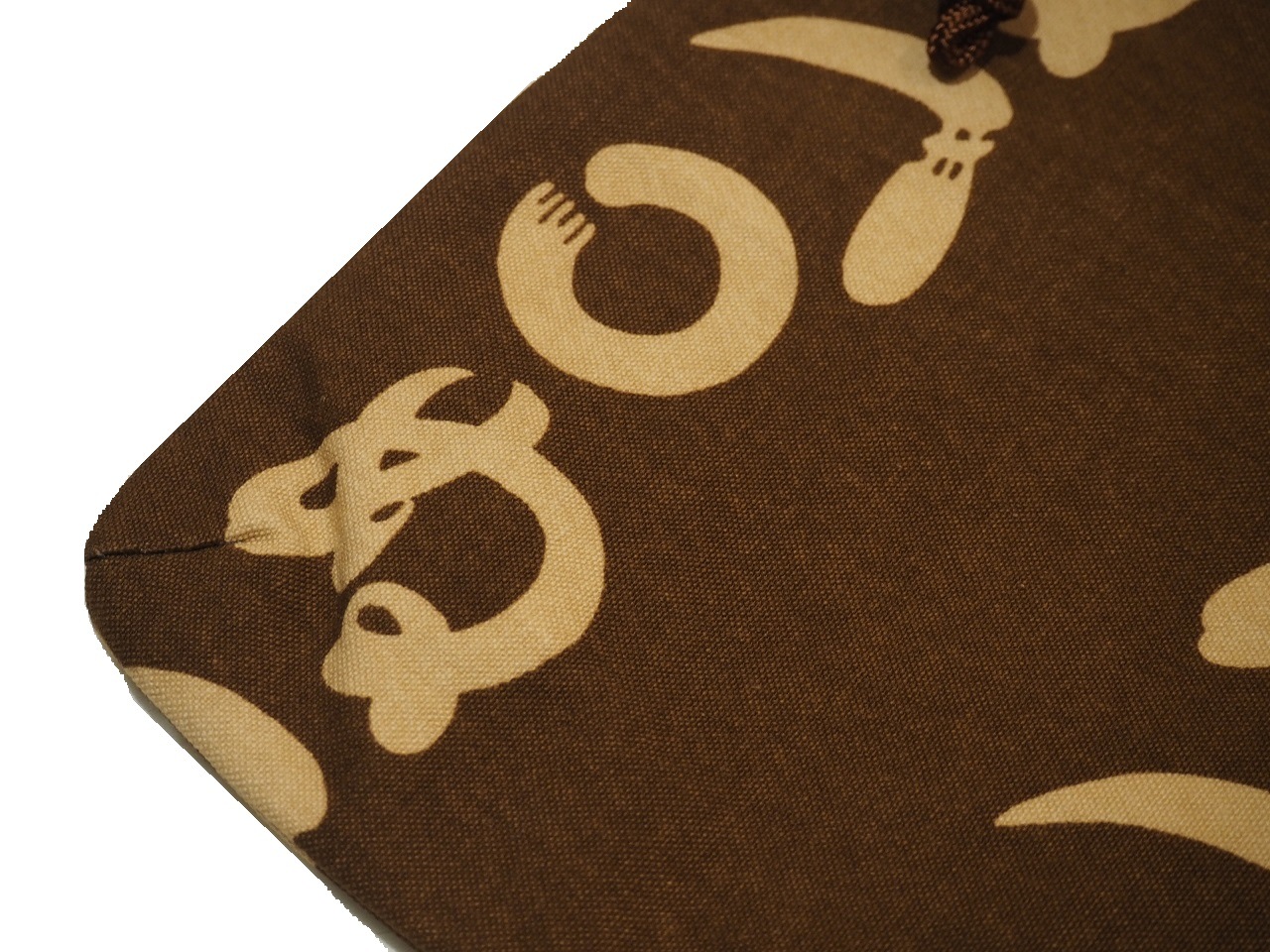 男物巾着（信玄袋）「茶色の地にかまわぬ模様」 | 和装バック,男物巾着
