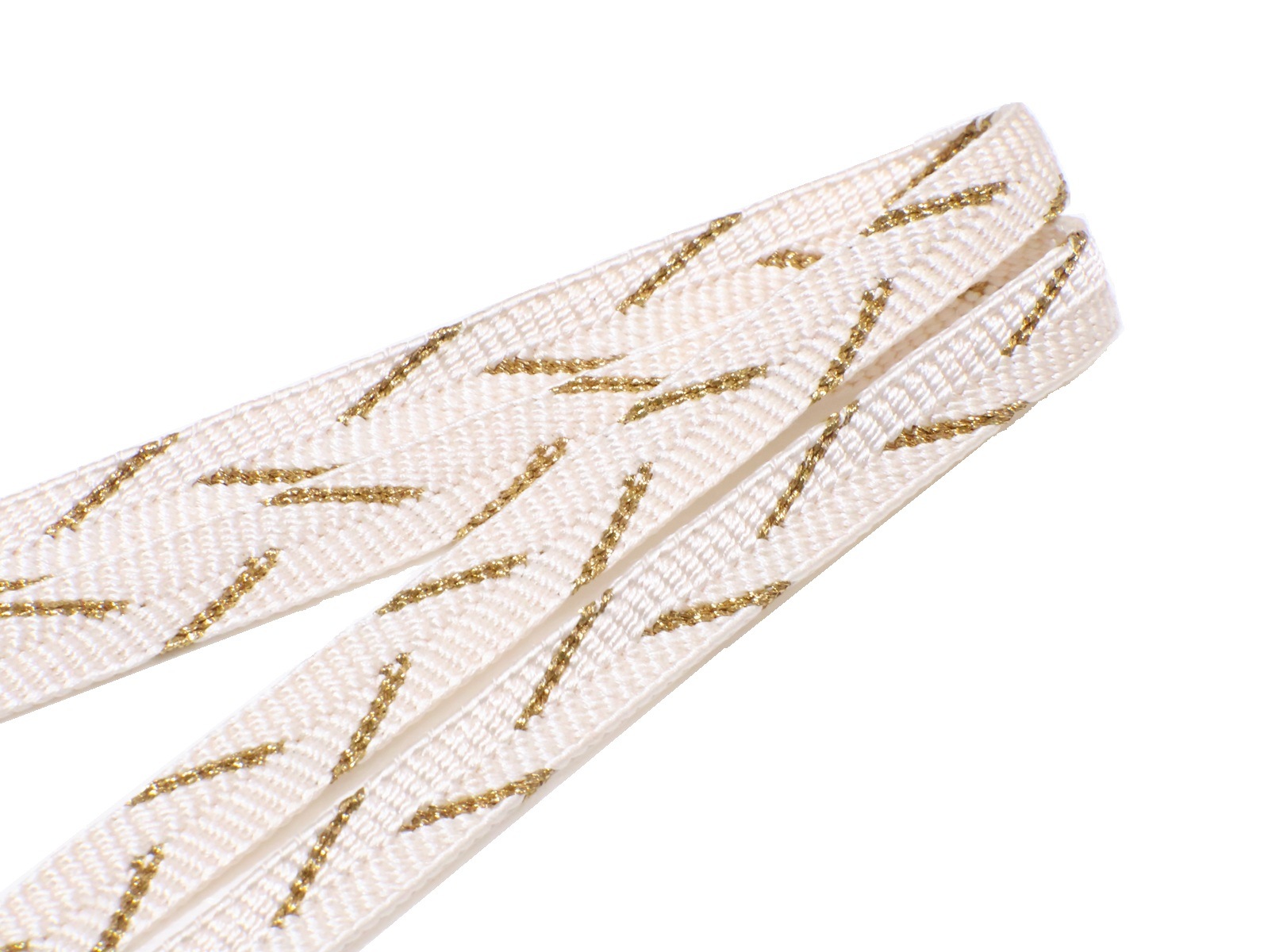 正絹三分紐「生成り色の地に金色の模様」 | 帯締め | 新宿津田家