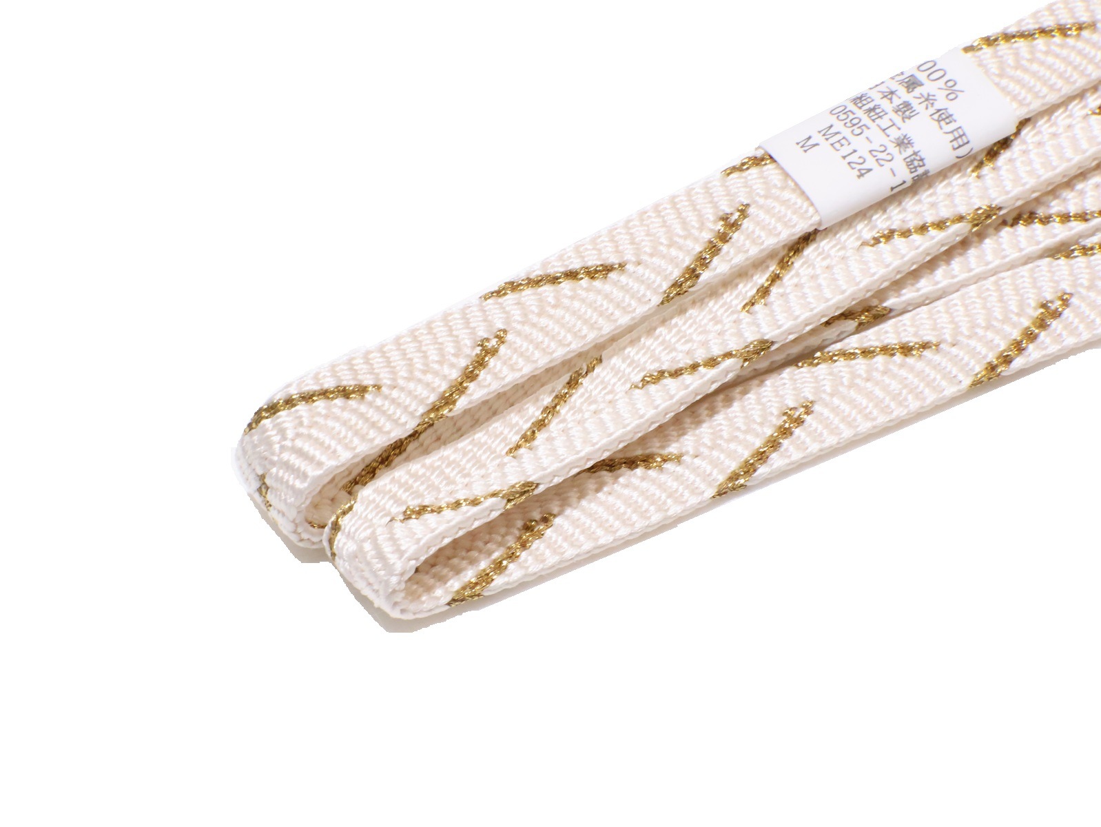 正絹三分紐「生成り色の地に金色の模様」 | 帯締め | 新宿津田家