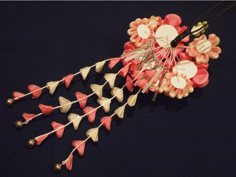 濃いピンク色の花のつまみかんざし | 髪飾り,髪飾り | 新宿津田家