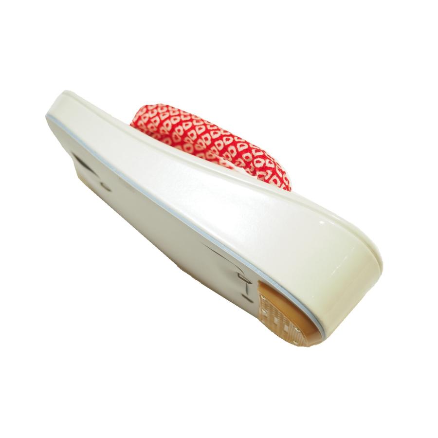 子供用草履「白色の台に赤色の絞りの鼻緒」（18.5cm） | 草履